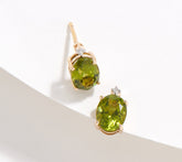 Vault Arizona Peridot and Diamond Stud Earrings, 14K Gold